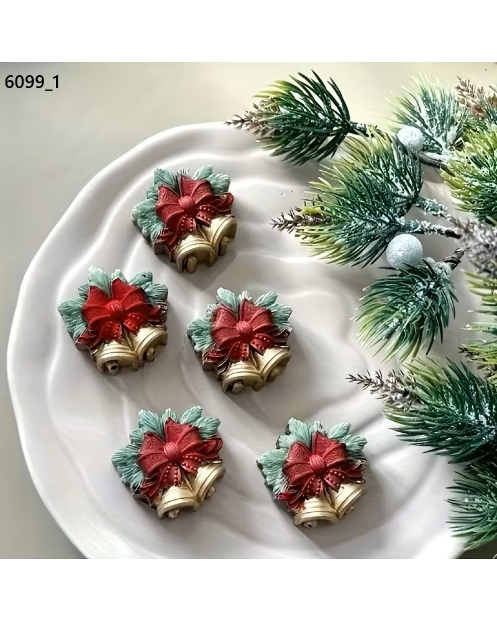 YY6099 Yılbaşı Temalı Süslü Çan Silikon Kalıp